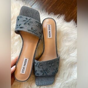 Steve Madden Denim Floral Heels